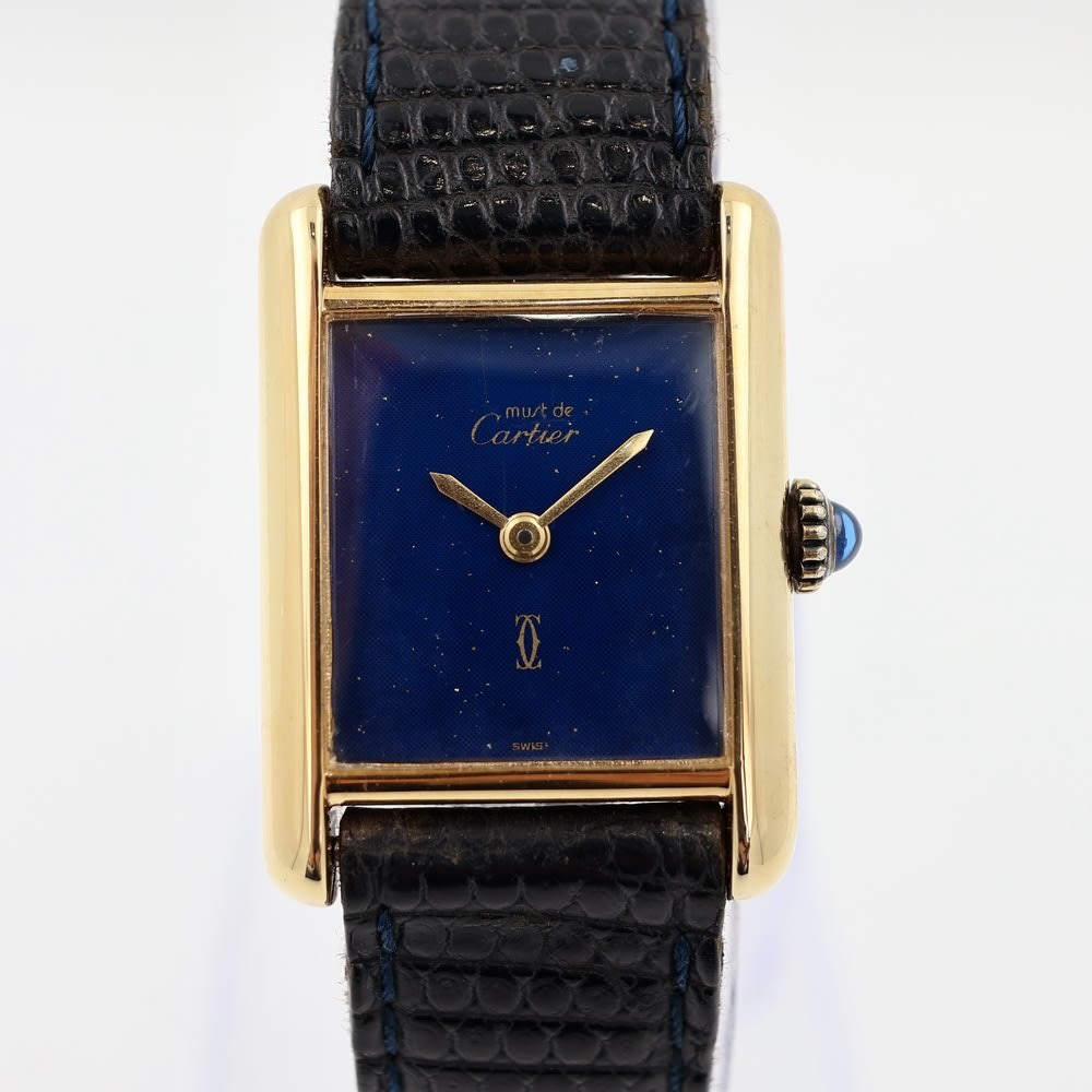 Cartier  Must de Tank lapis lazuli dial view 1