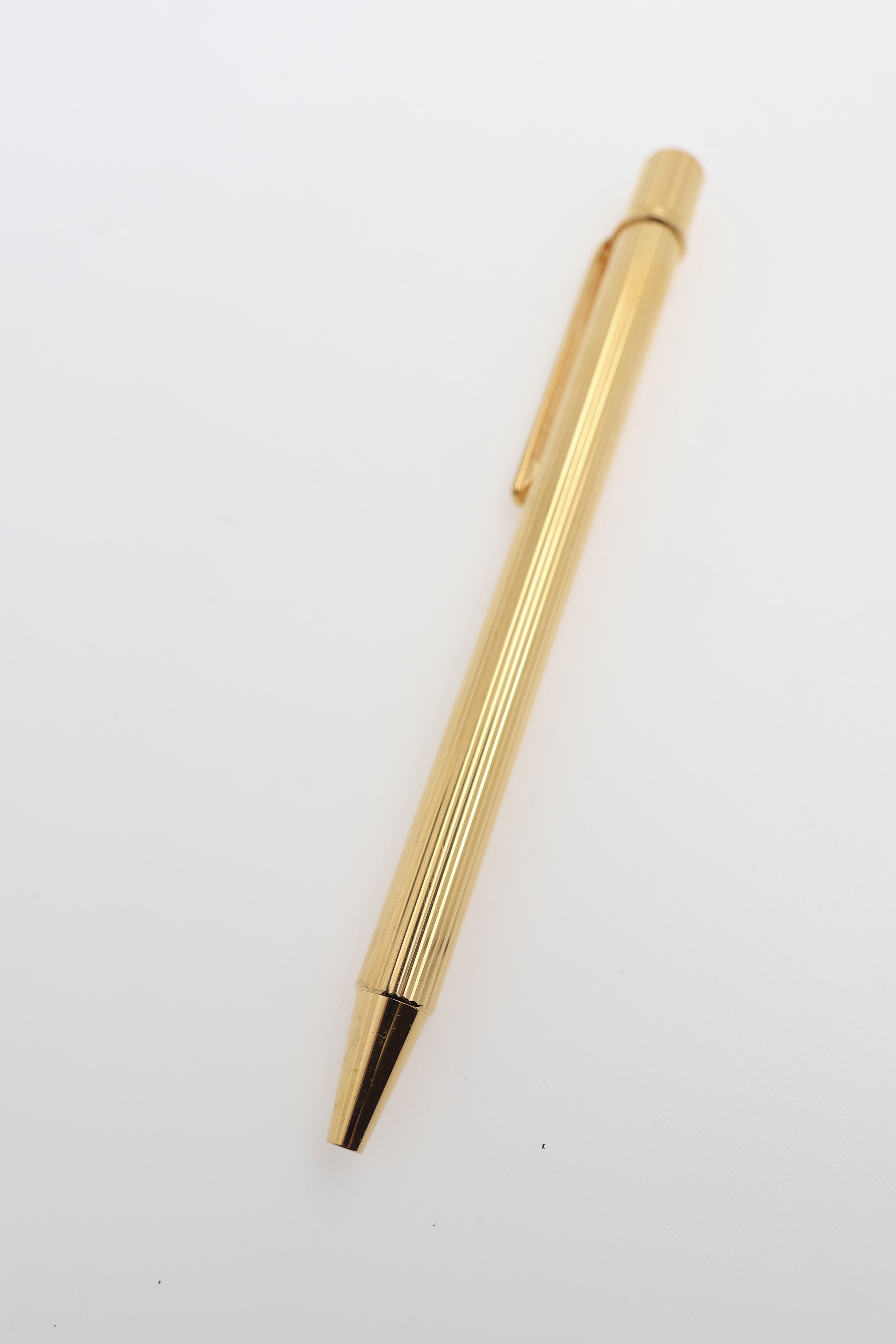 Cartier Must de Cartier textured gold finish ballpoint pen view 2