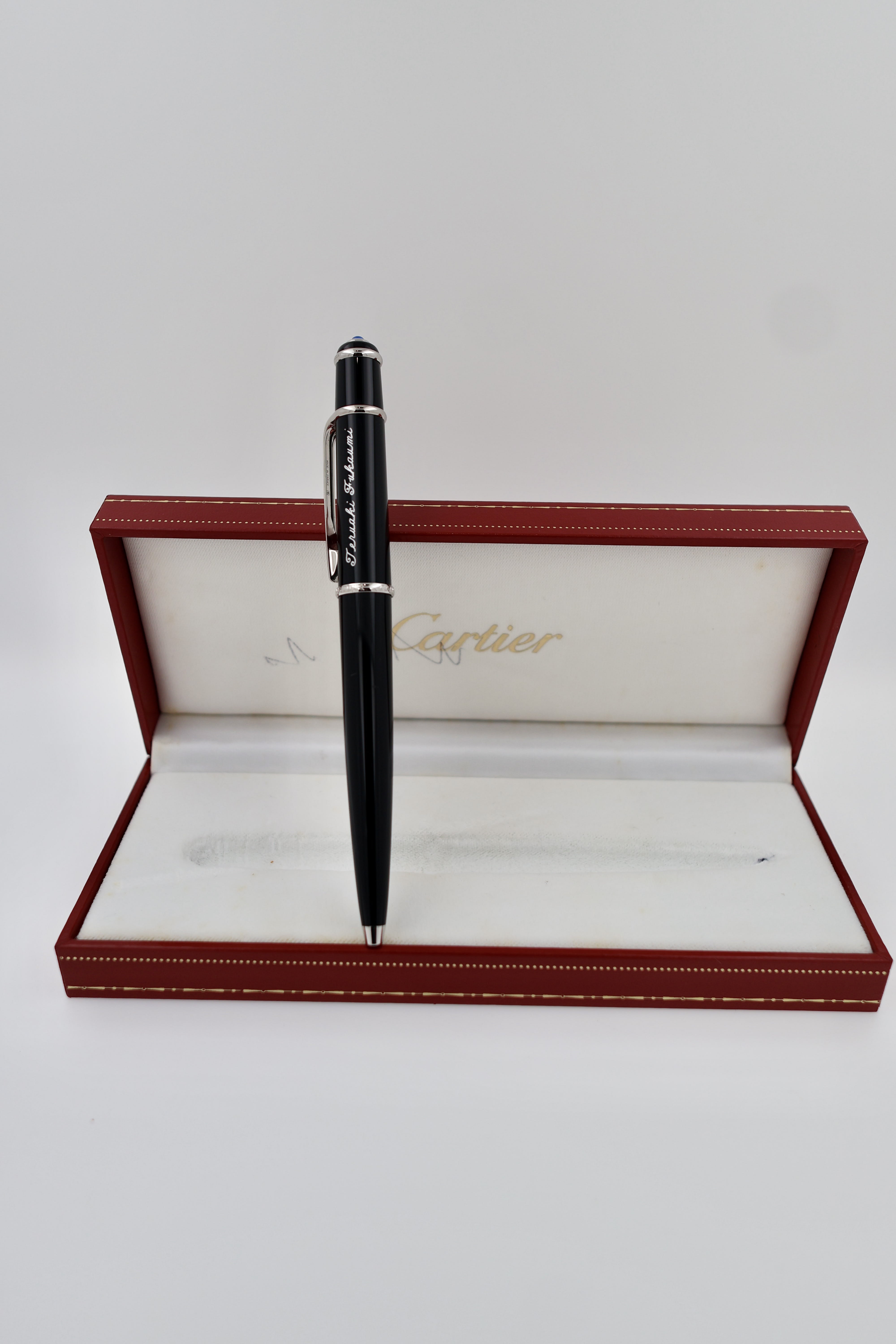 Cartier Diabolo de Cartier black lacquer ballpoint pen view 1