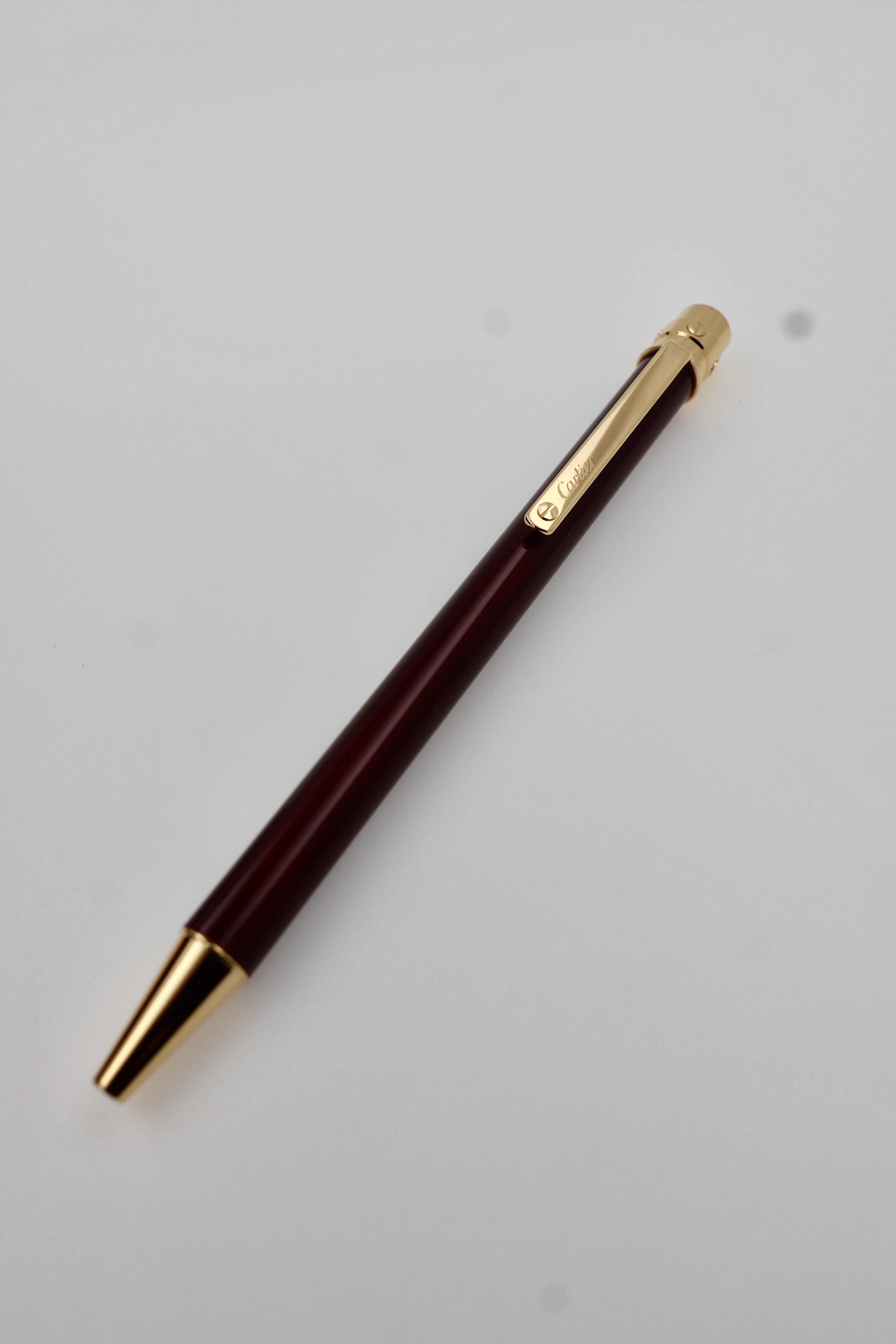 Cartier  Santos de Cartier ballpoint pen bordeaux lacquer view 6