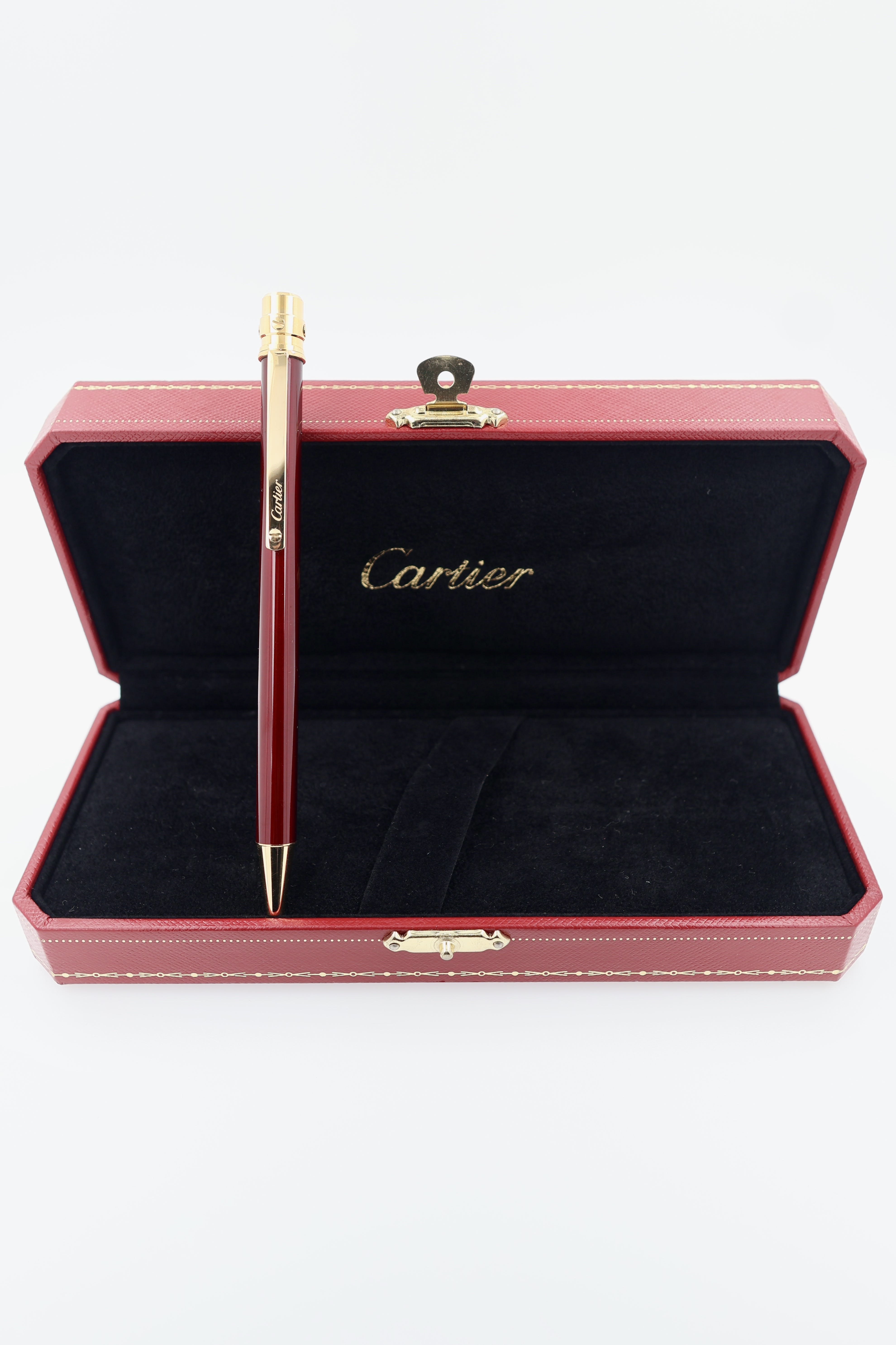 Cartier Ballpoint Pen Santos Bordeaux Lacquer view 1
