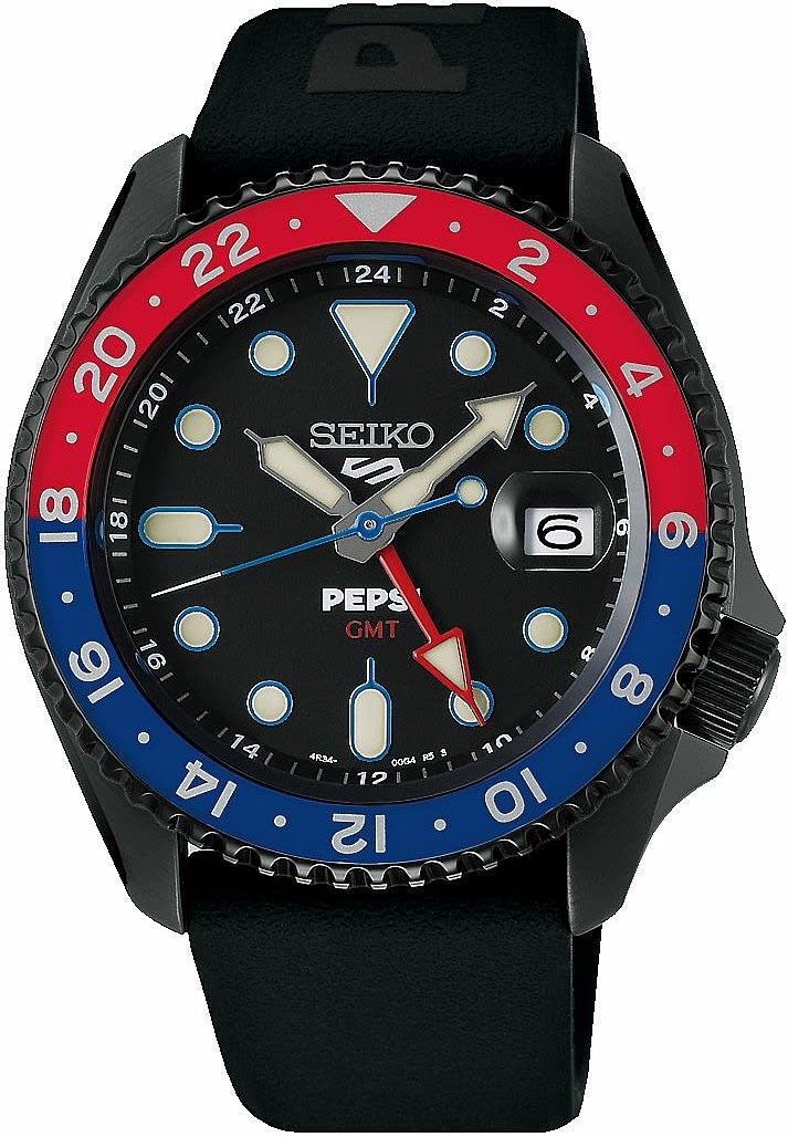 Seiko 5 Sports Pepsi  GMT Limited edition watch view 4