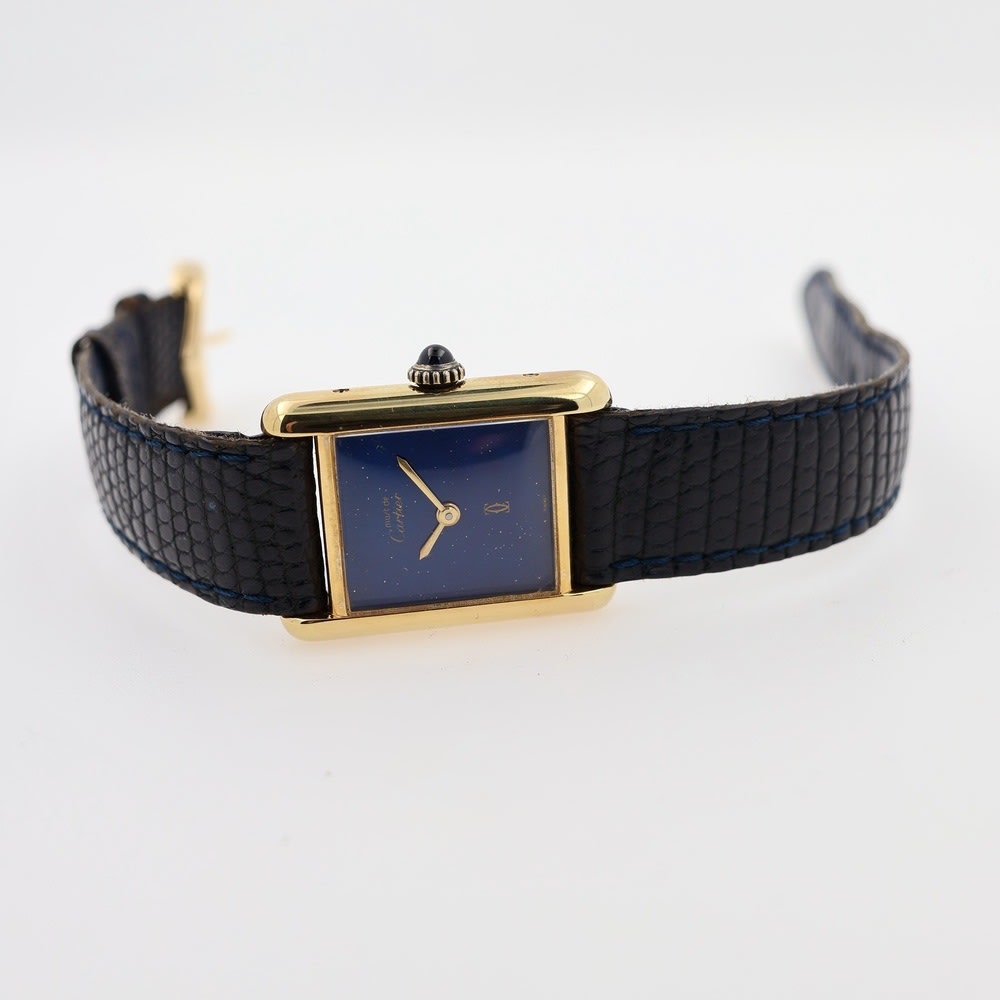 Cartier  Must de Tank lapis lazuli dial view 6